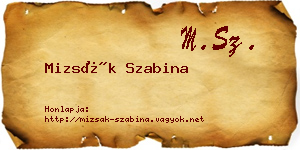 Mizsák Szabina névjegykártya