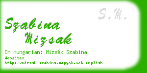 szabina mizsak business card