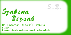 szabina mizsak business card